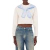 THE PRINTED COTTON CROP SWEATSHIRT